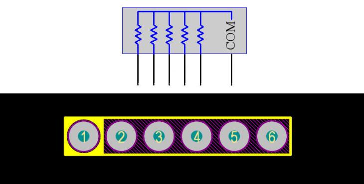 Resistor Array 6Pin