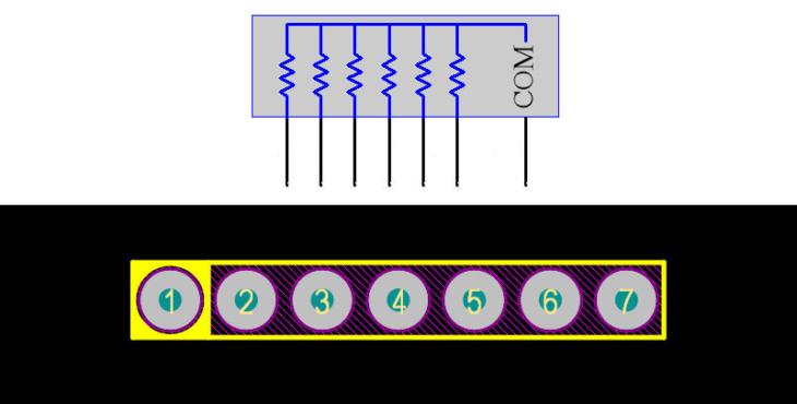 Resistor Array 7Pin