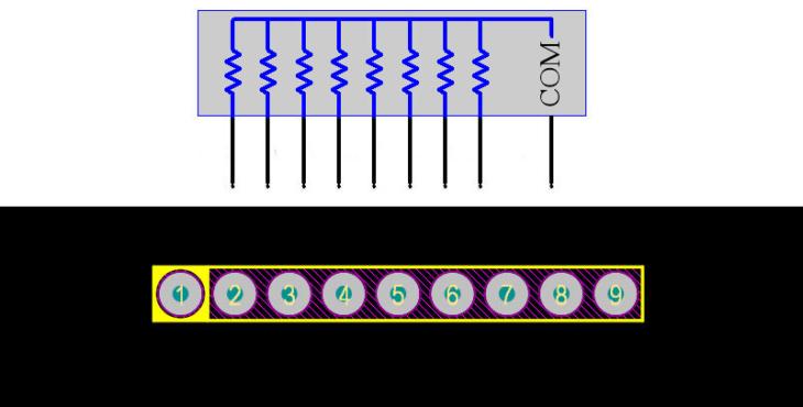 Resistor Array 9Pin