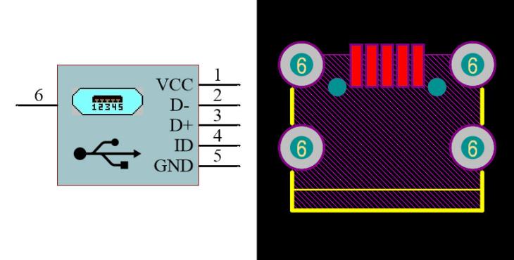 USB Micro Type-B Female RA