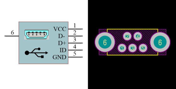 USB Mini Type-B Female V