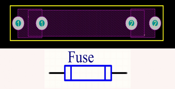 فوت پرینت Fuse_Holder_2_Pin برای فیوز شیشه‌ای 30mm