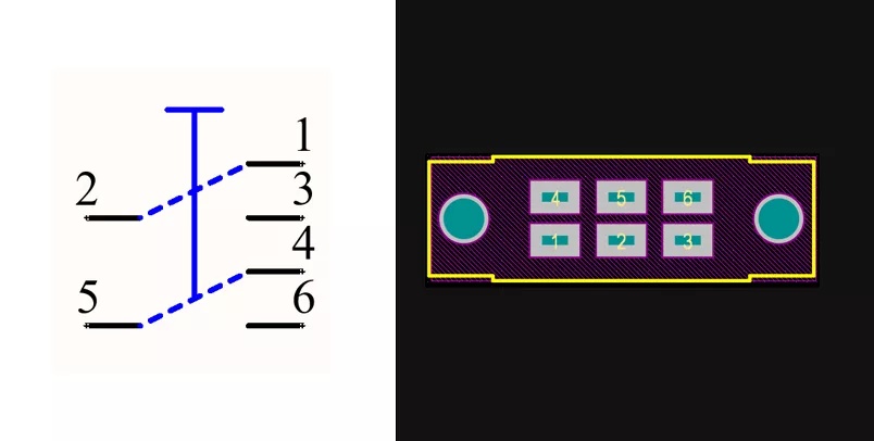 فوت پرینت Slide switch_6Pin