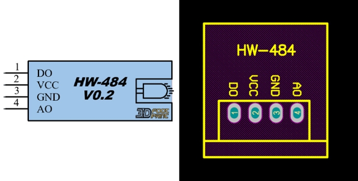 فوت پرینت ماژول تشخیص شعله و نور HW-484