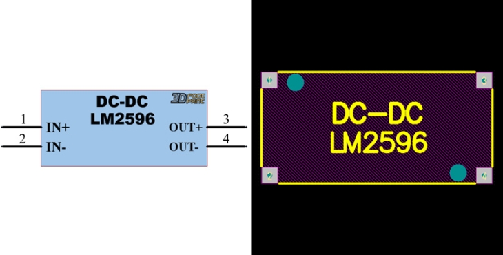 فوت پرینت ماژول کاهنده LM2596