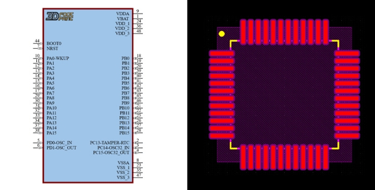 فوت پرینت STM32F103CBT6