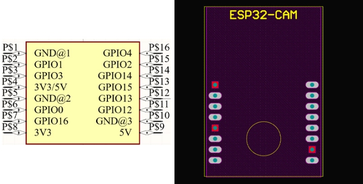 فوت پرینت ماژول ESP32-CAM
