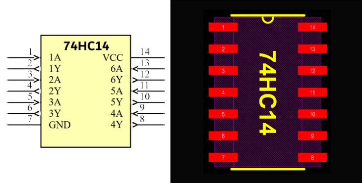 فوت پرینت 74HC14