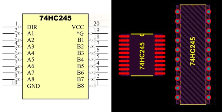 فوت پرینت 74HC245
