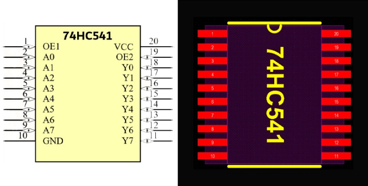 فوت پرینت 74HC541