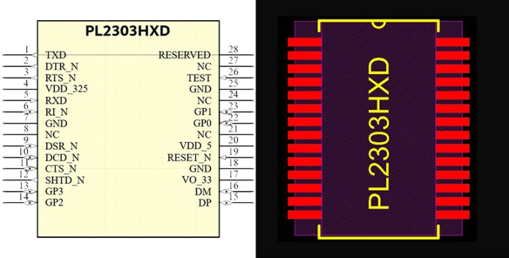فوت پرینت PL2303HXD