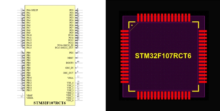 فوت پرینت STM32F107RCT6