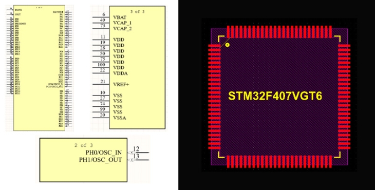 فوت پرینت STM32F407VGT6