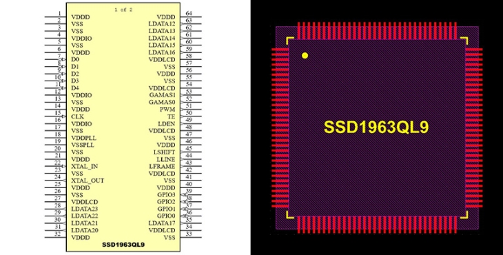 فوت پرینت SSD1963QL9