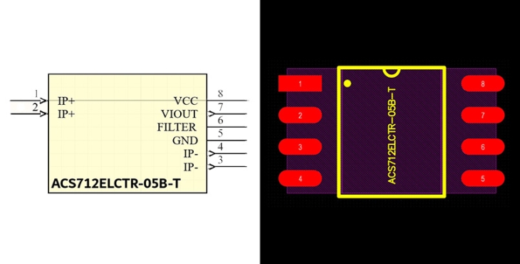 فوت پرینت ACS712ELCTR-05B-T