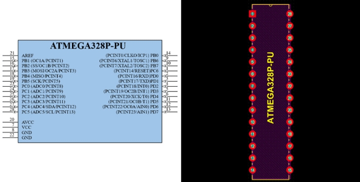 فوت پرینت ATMEGA328P-PU