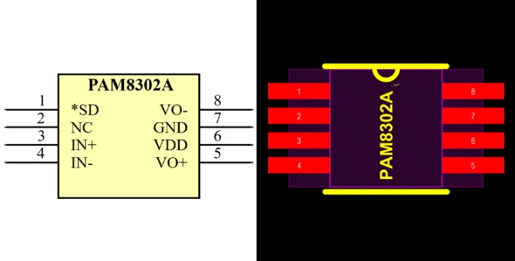فوت پرینت PAM8302A