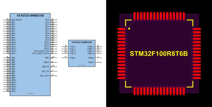 فوت پرینت STM32F100R8T6B