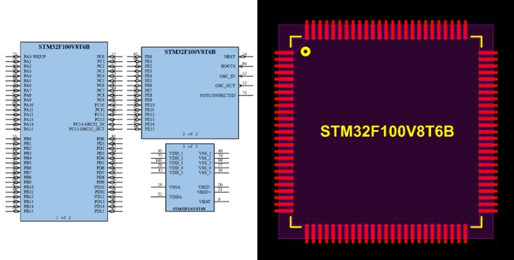 فوت پرینت STM32F100V8T6B