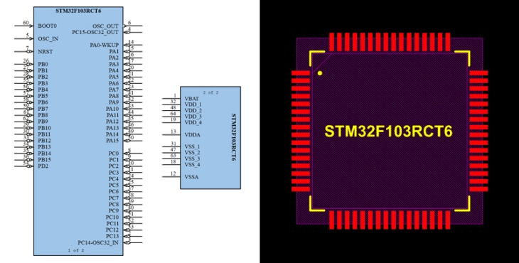 فوت پرینت STM32F103RCT6