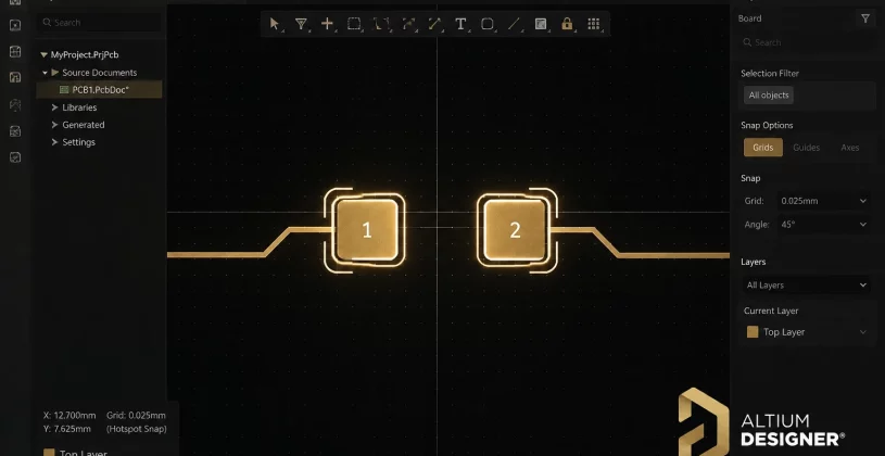 میانبر Shift + F در Altium Designer